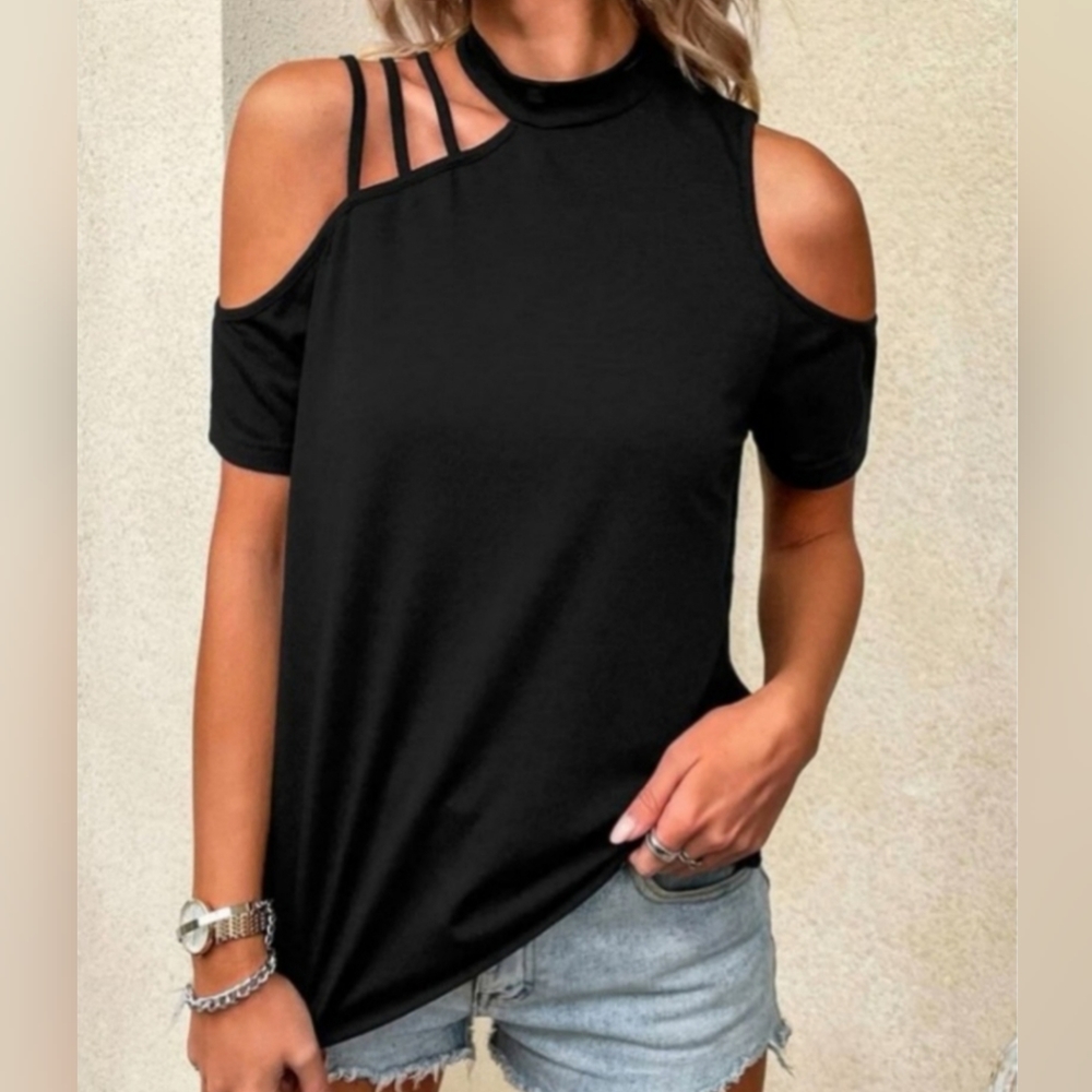 Sexy Cut Out Cold Shoulder Top-NEW!!!